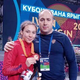 Полина Лукина с тренером Валерием Николаевым